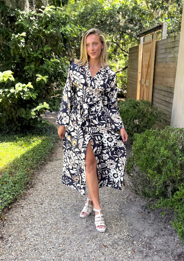 New in Store: Silk printed wrap dress!