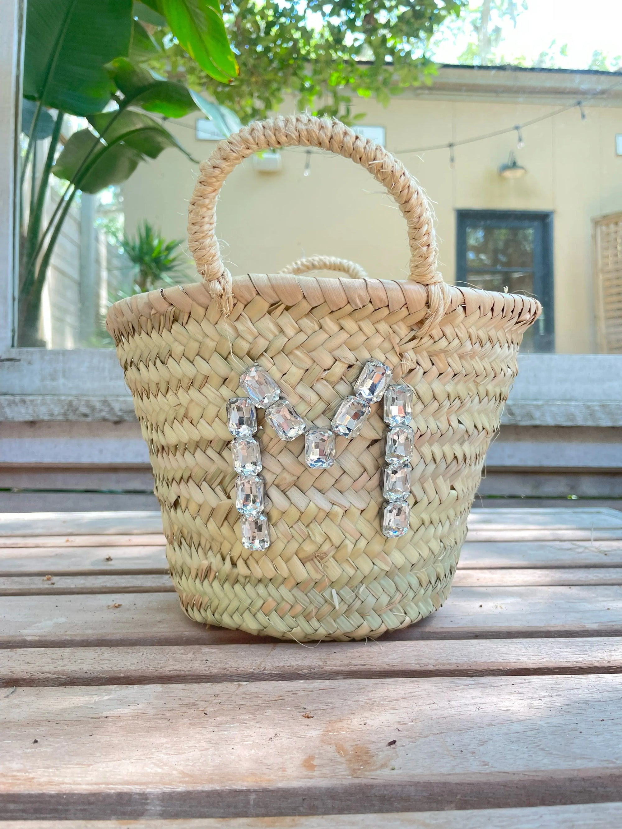 Crystal Encrusted Initial Tote marimaxssi