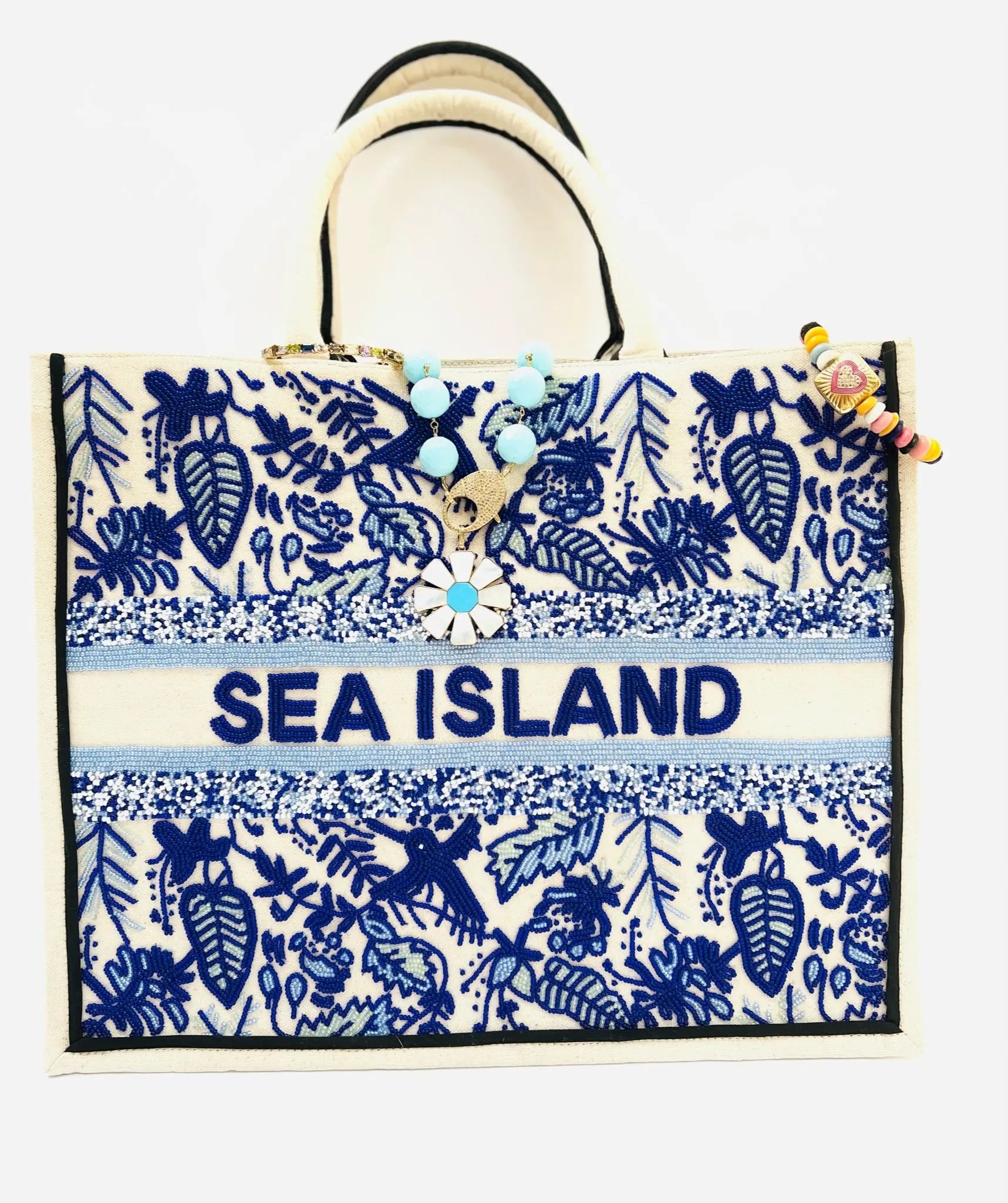 Sea Island Beaded Tote Bag marimaxssi